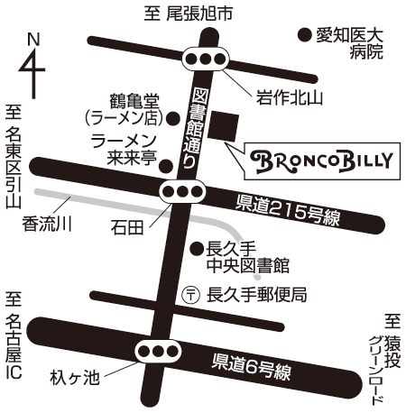 長久手図書館通店 周辺MAP